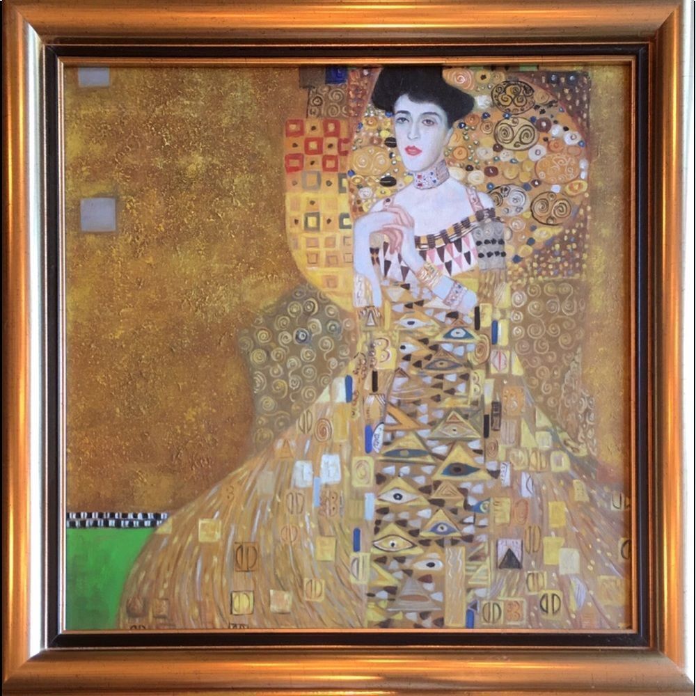HAND PAINTED 21” Canvas Framed of Gustav Klimt..